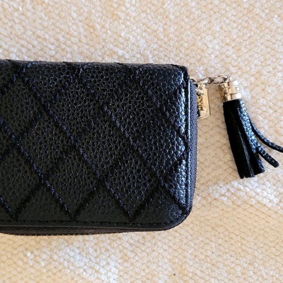 Credit Card ID Black Wallet Small Purse Easy To Carry In Your Purse - Picture 2 of 5